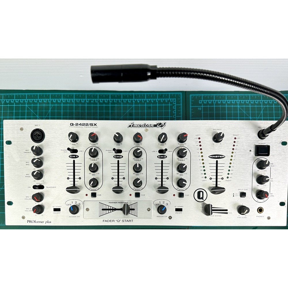 American DJ Q-2422/SX PROformer Plus Professional 3 Channel Preamp Mixer EUC